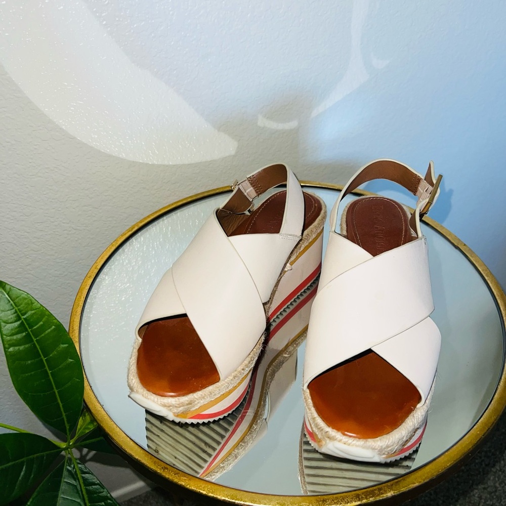 Women's Cream Wedge Sandals